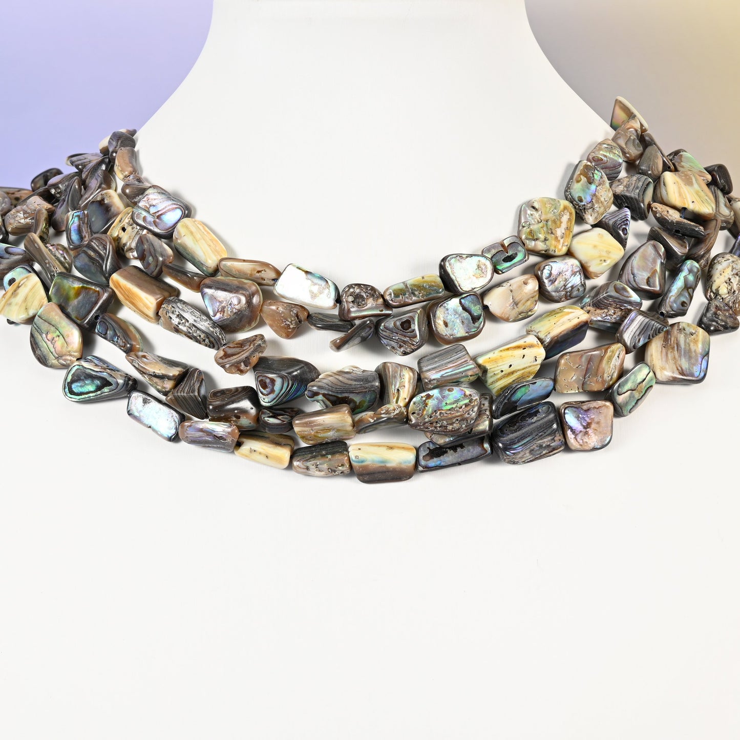 Abalone Shell Freeform Beads: One Side Polished beads, Jewelry Making Supply, 15 Inch Strand