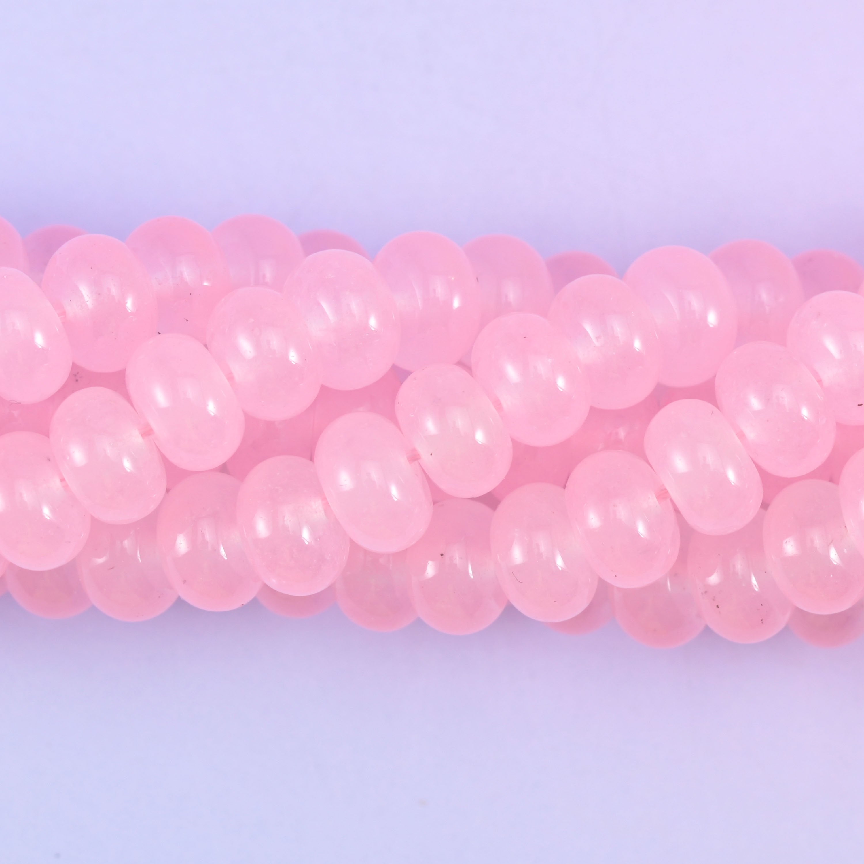 Pink Dyed Jade Smooth Rondelle Beads Jewelry Making Size 5x8mm 15" Strand