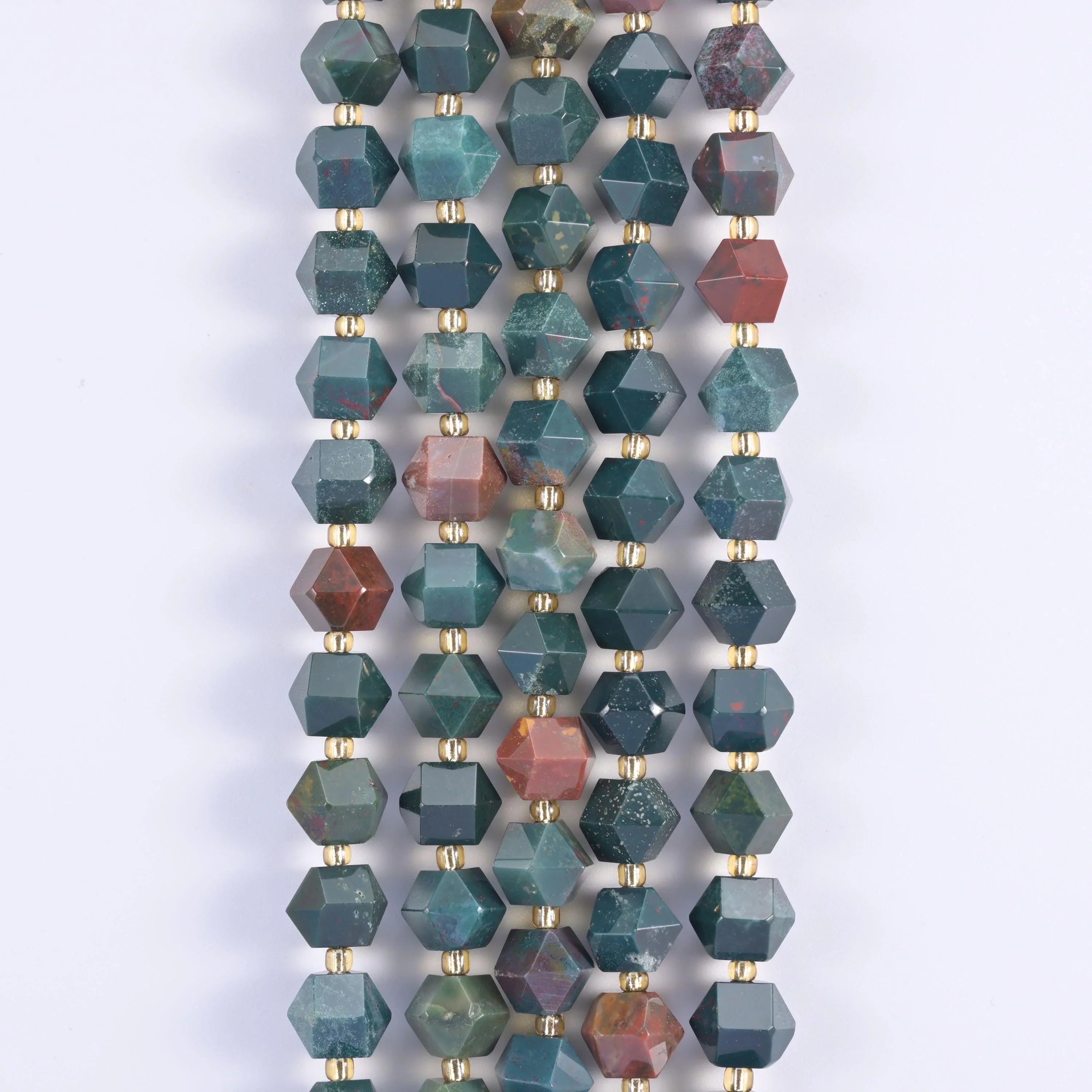Natural Green Oriental Jasper faceted diamond rhombus beads for jewelry making
