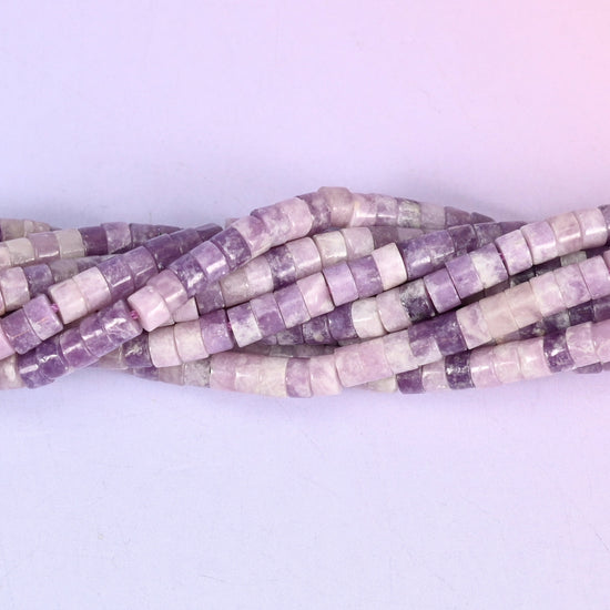 Lepidolite Smooth Heishi Disc Beads: Jewelry Making Supply, 15.5 Inch Strand