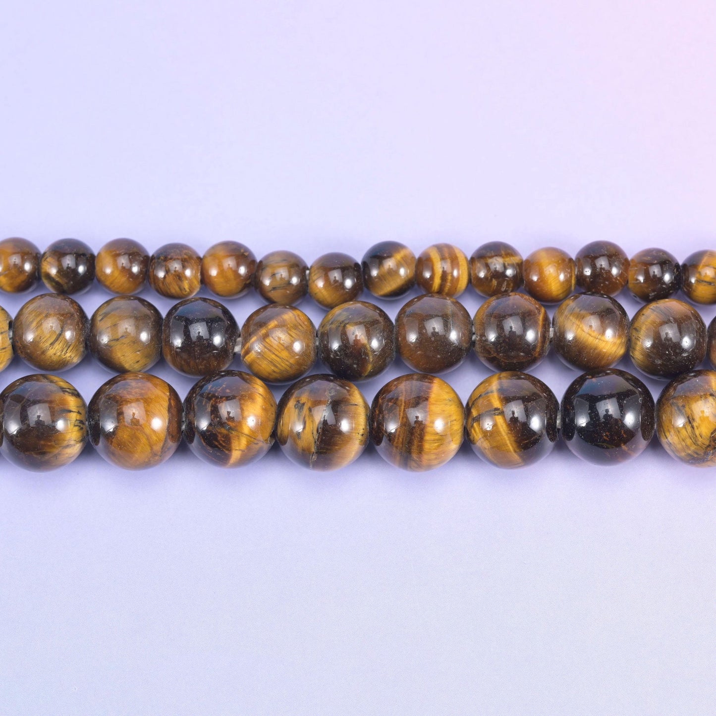 Tiger Eye beads, smooth round, 6mm, 8mm, 10mm