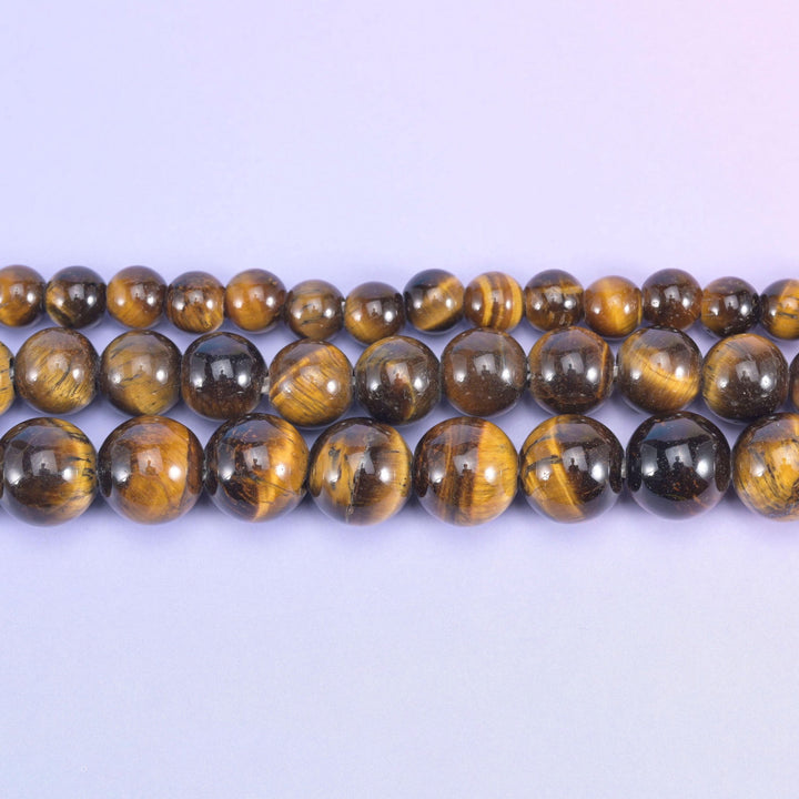 Tiger Eye beads, smooth round, 6mm, 8mm, 10mm
