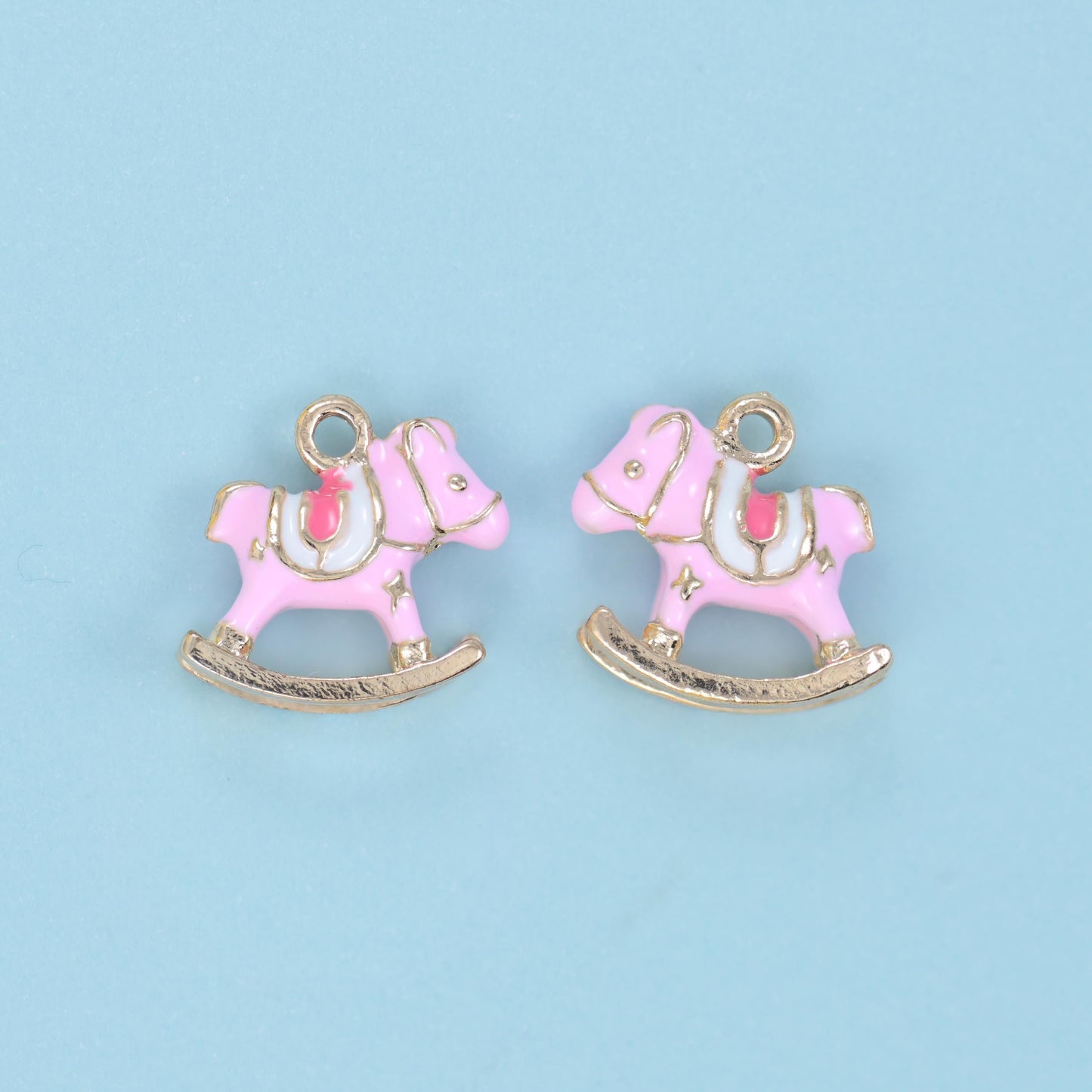 Rocking horse cut brass, 18k gold filled, beads