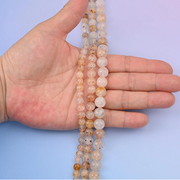 Gold Mica Biotite beads, smooth round shape, 6mm, 8mm and 10mm.