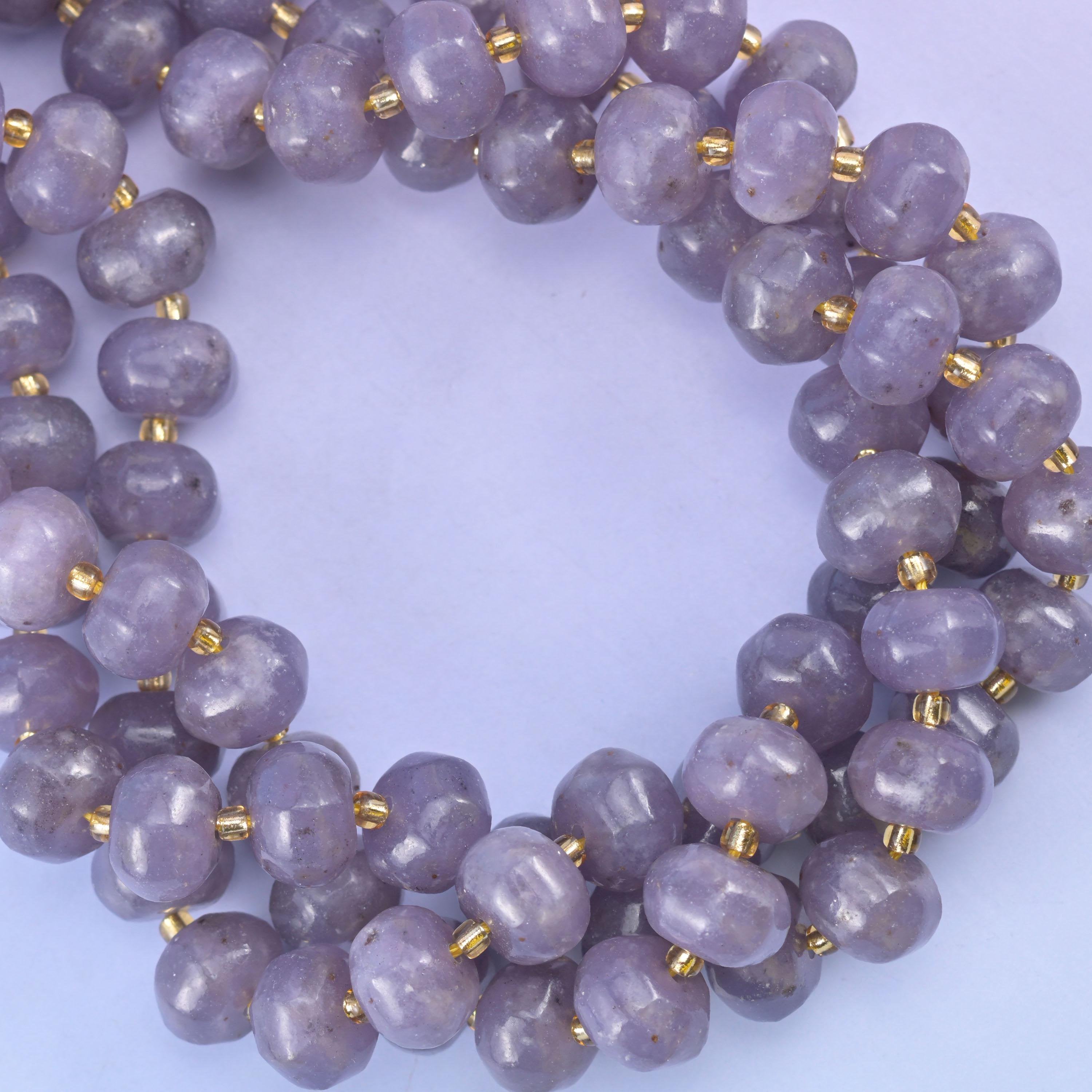 Lepidolite Pumpkin Rondelle Beads Jewelry Making Size 12x8mm 15" Strand