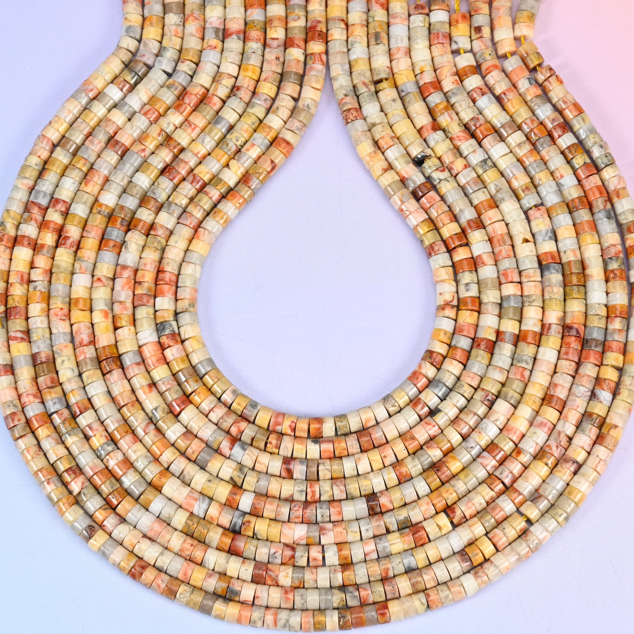 Crazy Agate Smooth Heishi Disc Beads, hole approximately 1.0mm