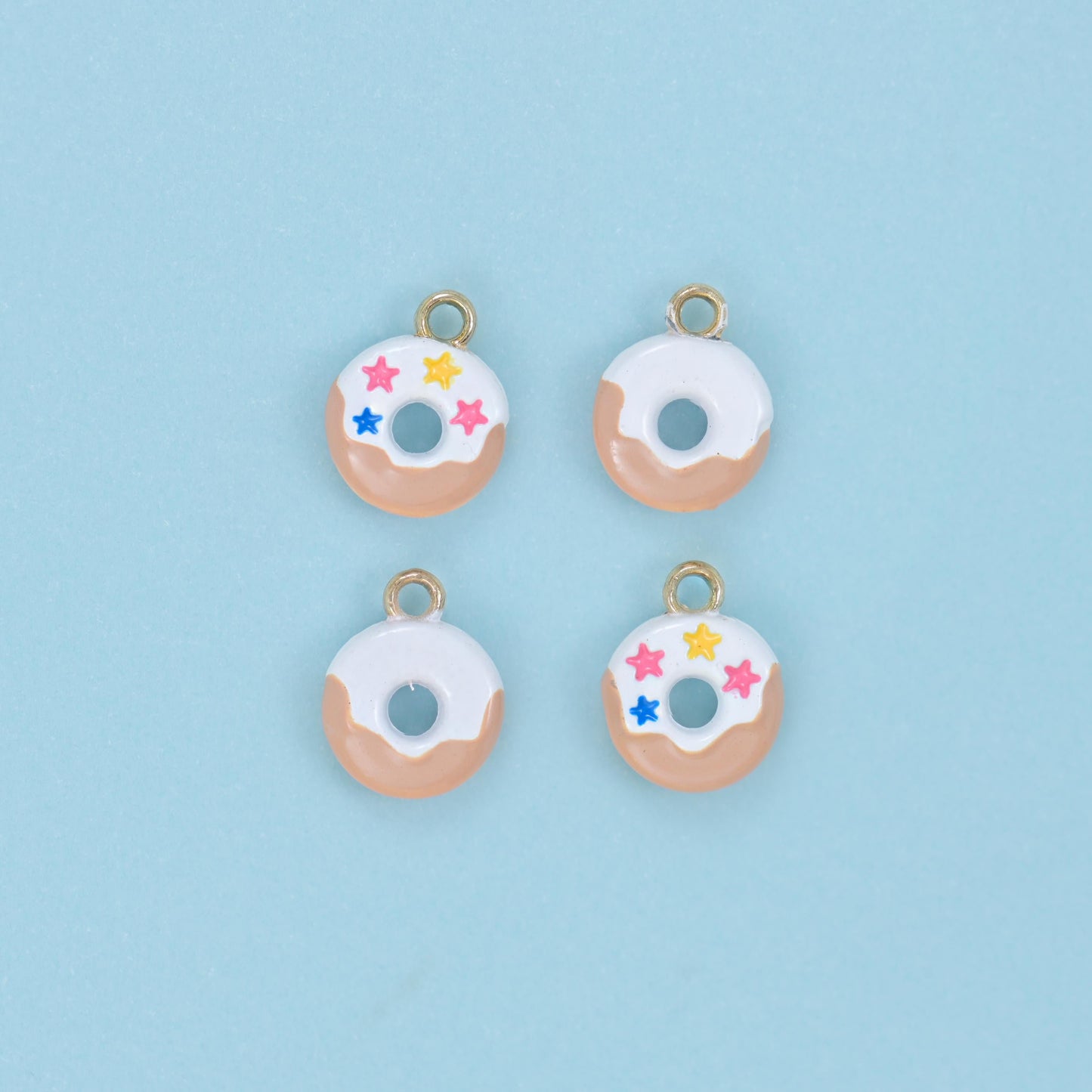 Enamel Star Sprinkle Donut Charm 10x8mm, sold per piece
