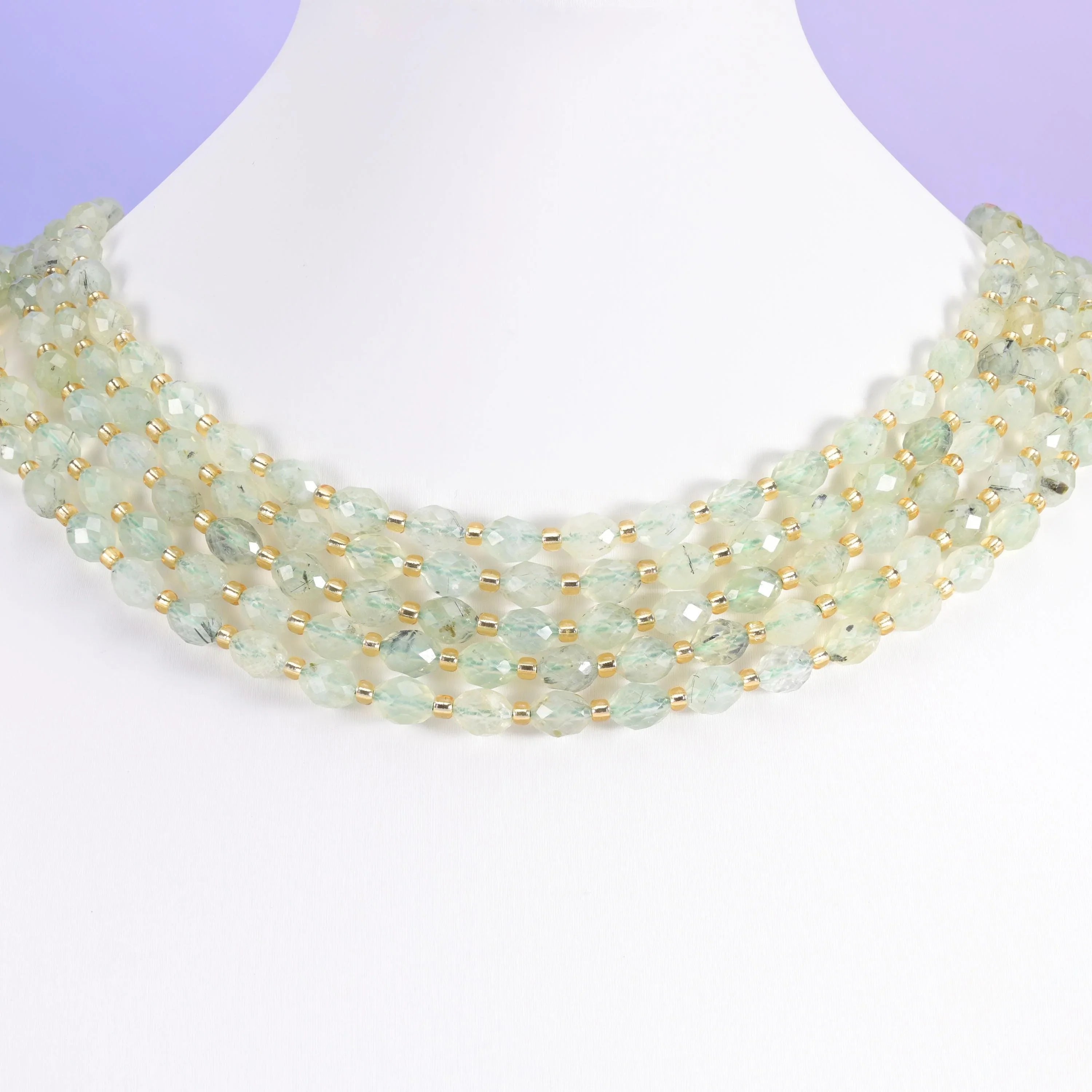 Light Green Prehnite beads, faceted rice barrel, 6x8mm