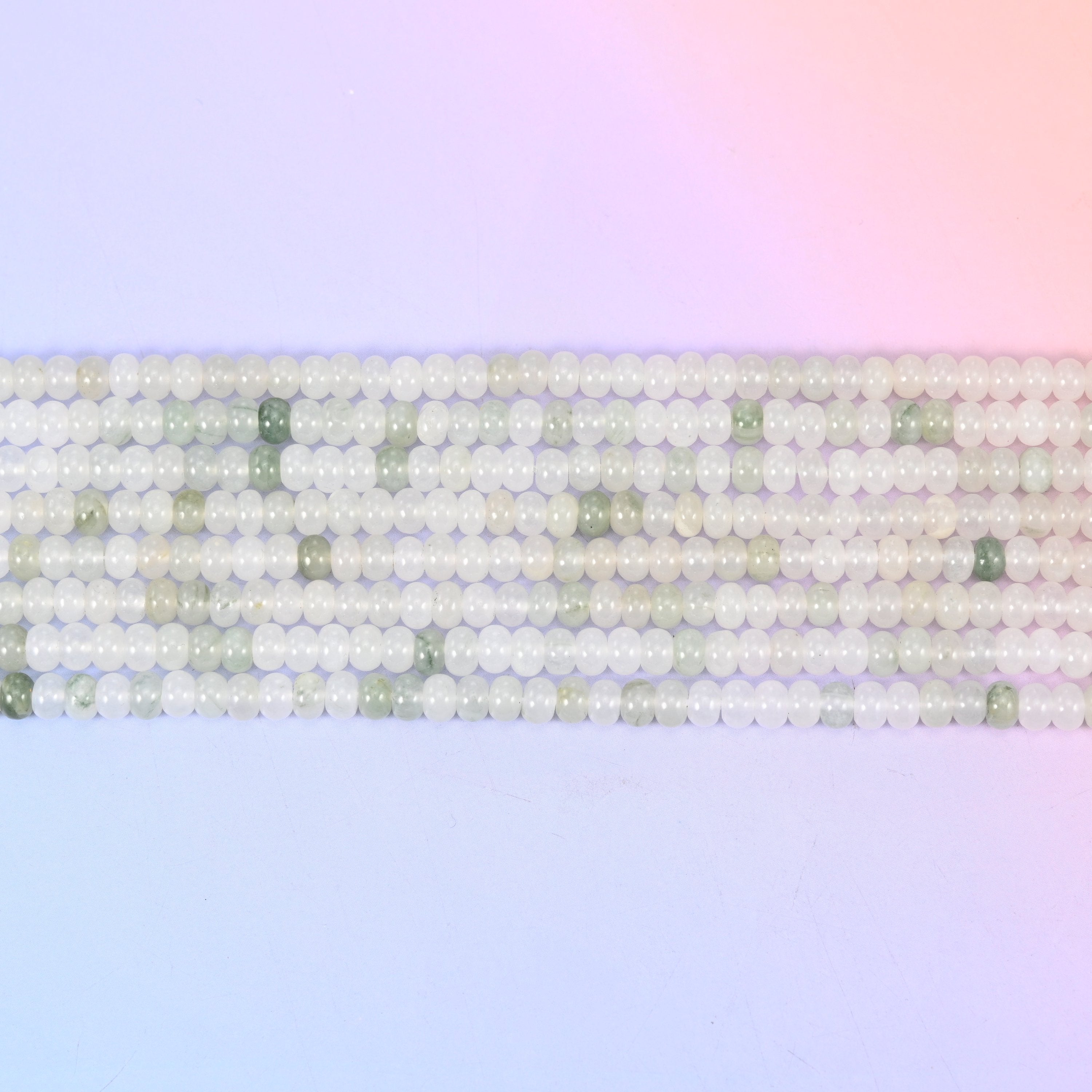 Tianshan Jade Smooth Rondelle Beads Jewelry Making Size 4x6mm 5x8mm 15.5" Strand