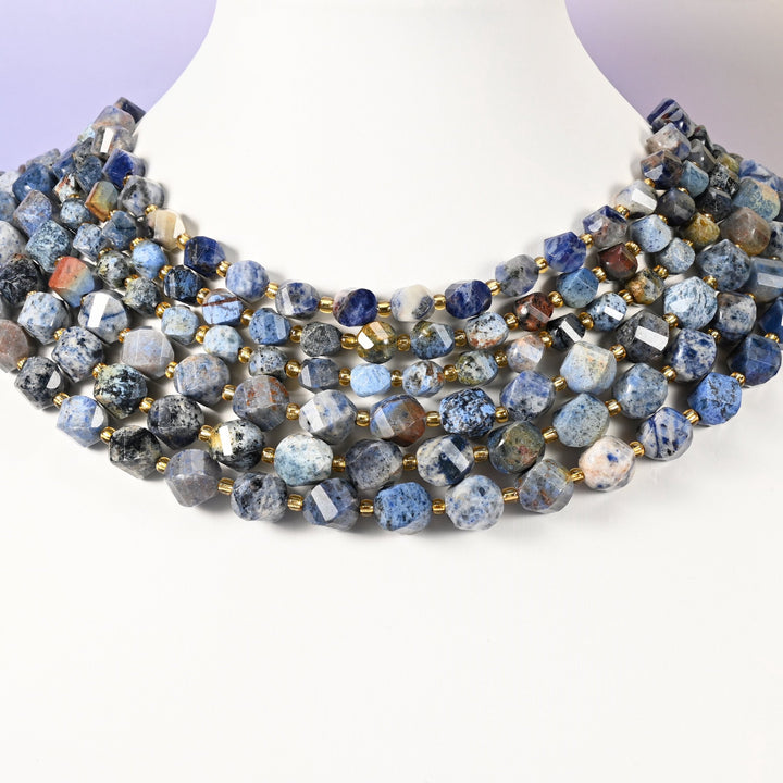 Sunset Dumortierite beads, spiral twist shape, 8mm and 10mm