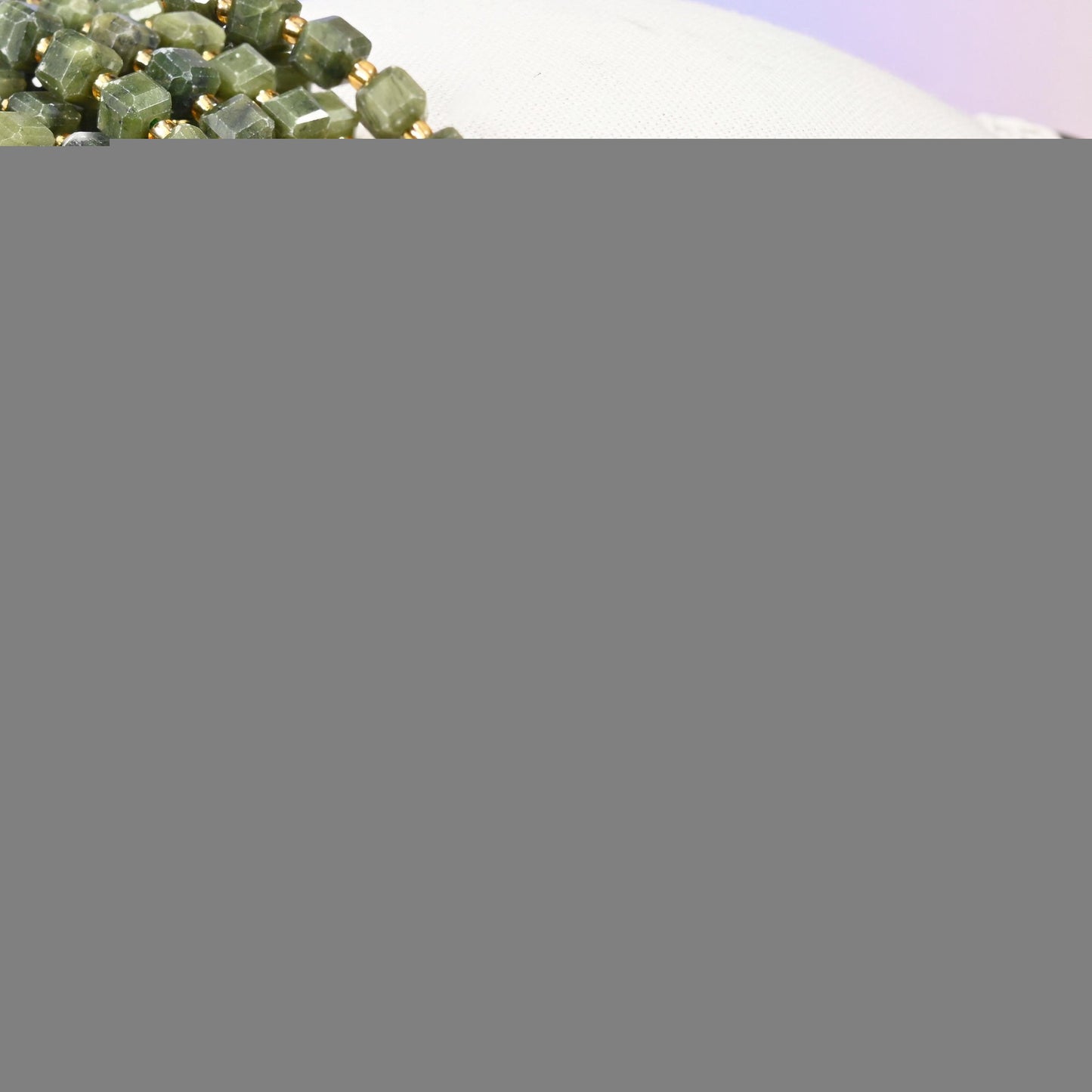 South Jade Faceted Cube Beads
