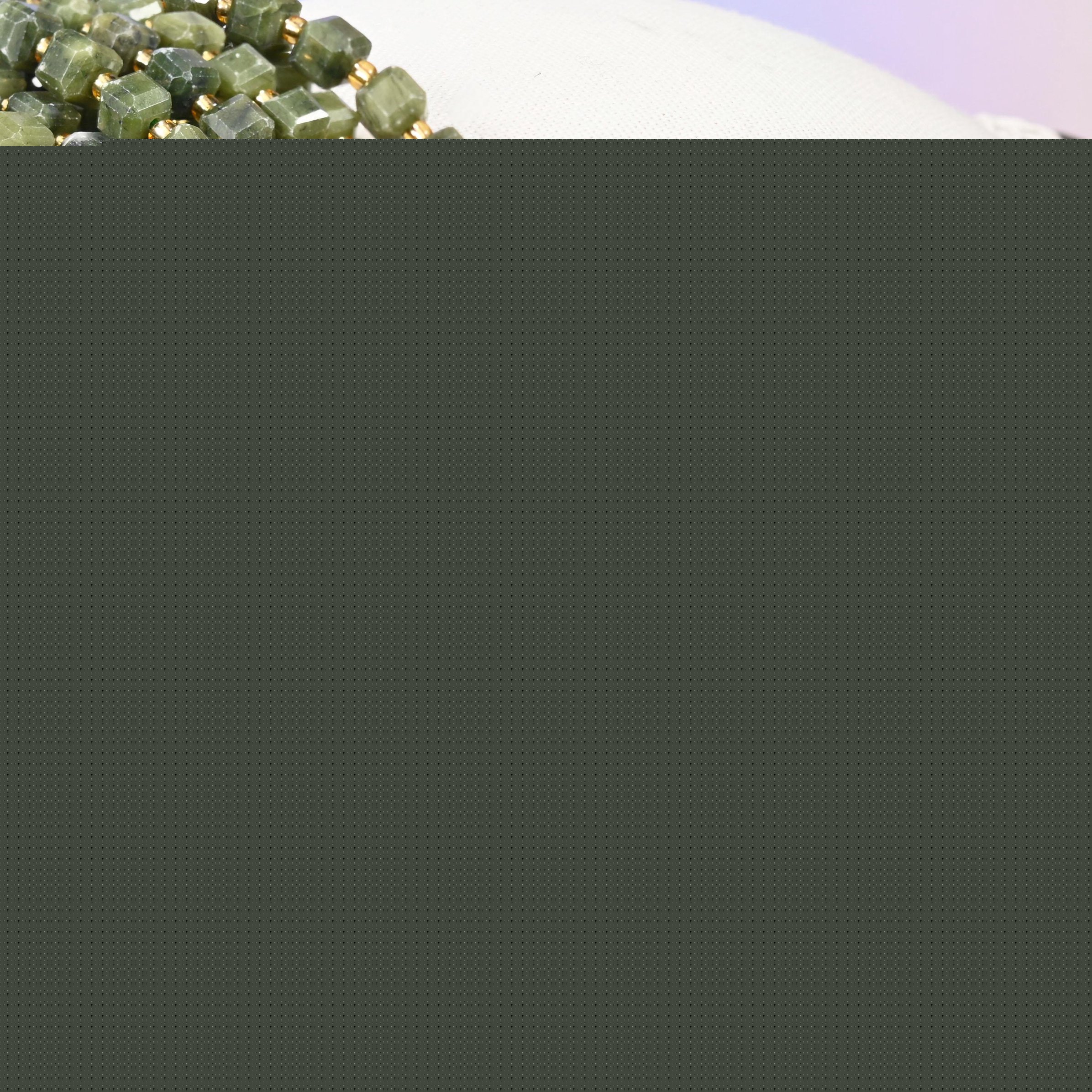 South Jade Faceted Cube Beads