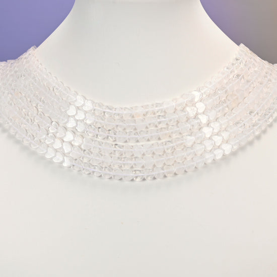 Clear Quartz beads, flat heart, Approximately 6x6x2mm, with slight variation bead to bead