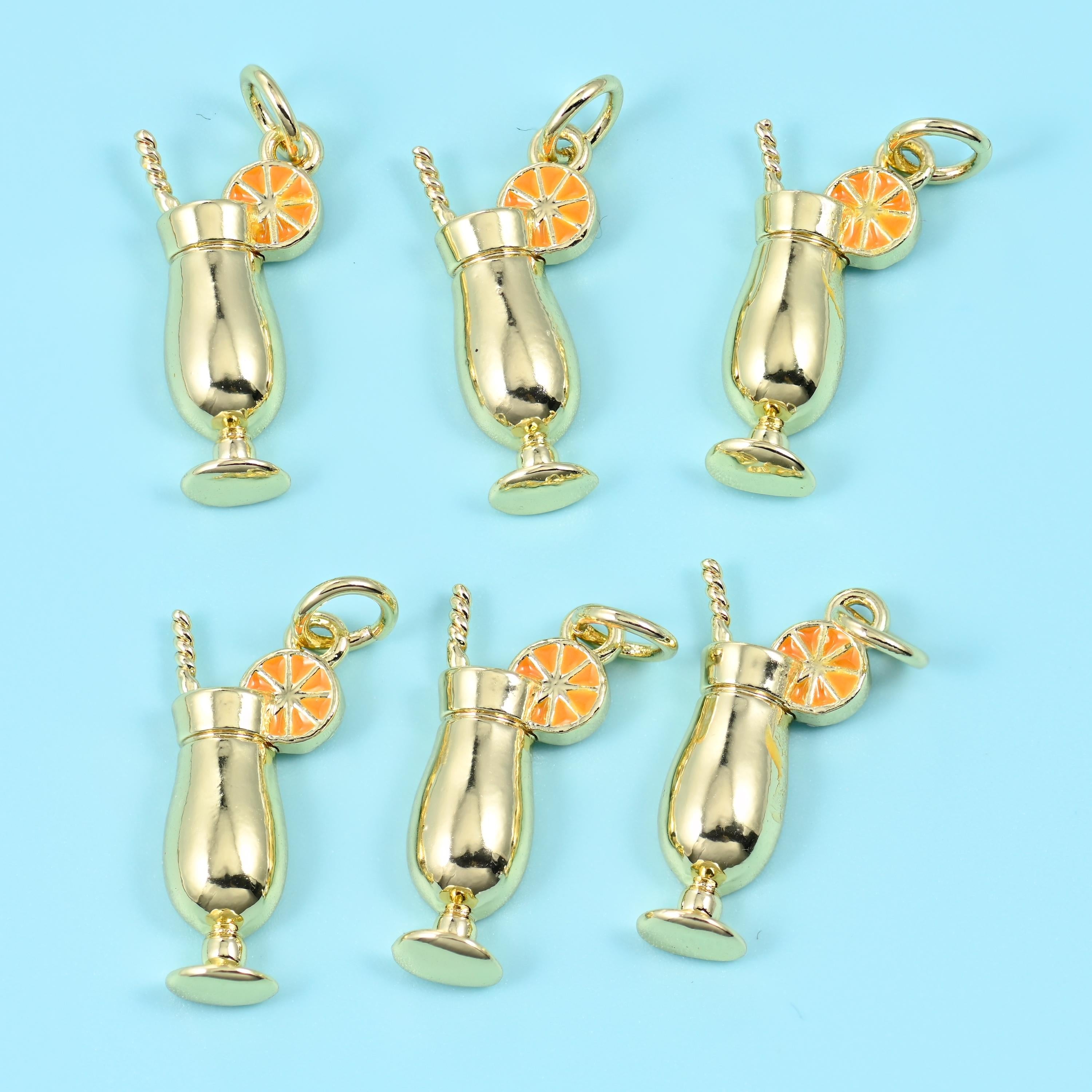 18K Gold Filled Enamel Beer Mug Charm 12.42x8.11mm