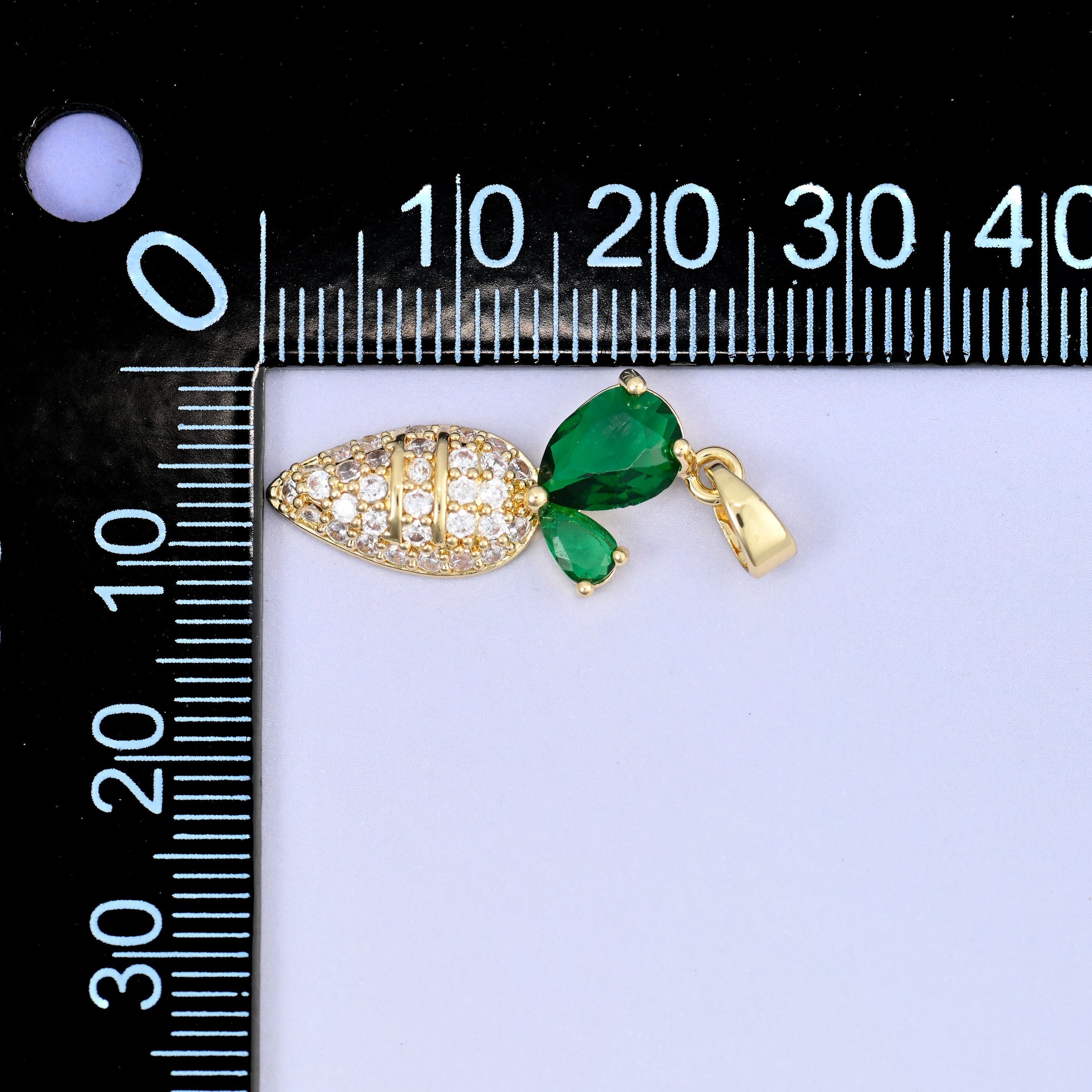 Carrot Zircon Charms: 18K Gold Plated Pendants, Jewelry Making Supply