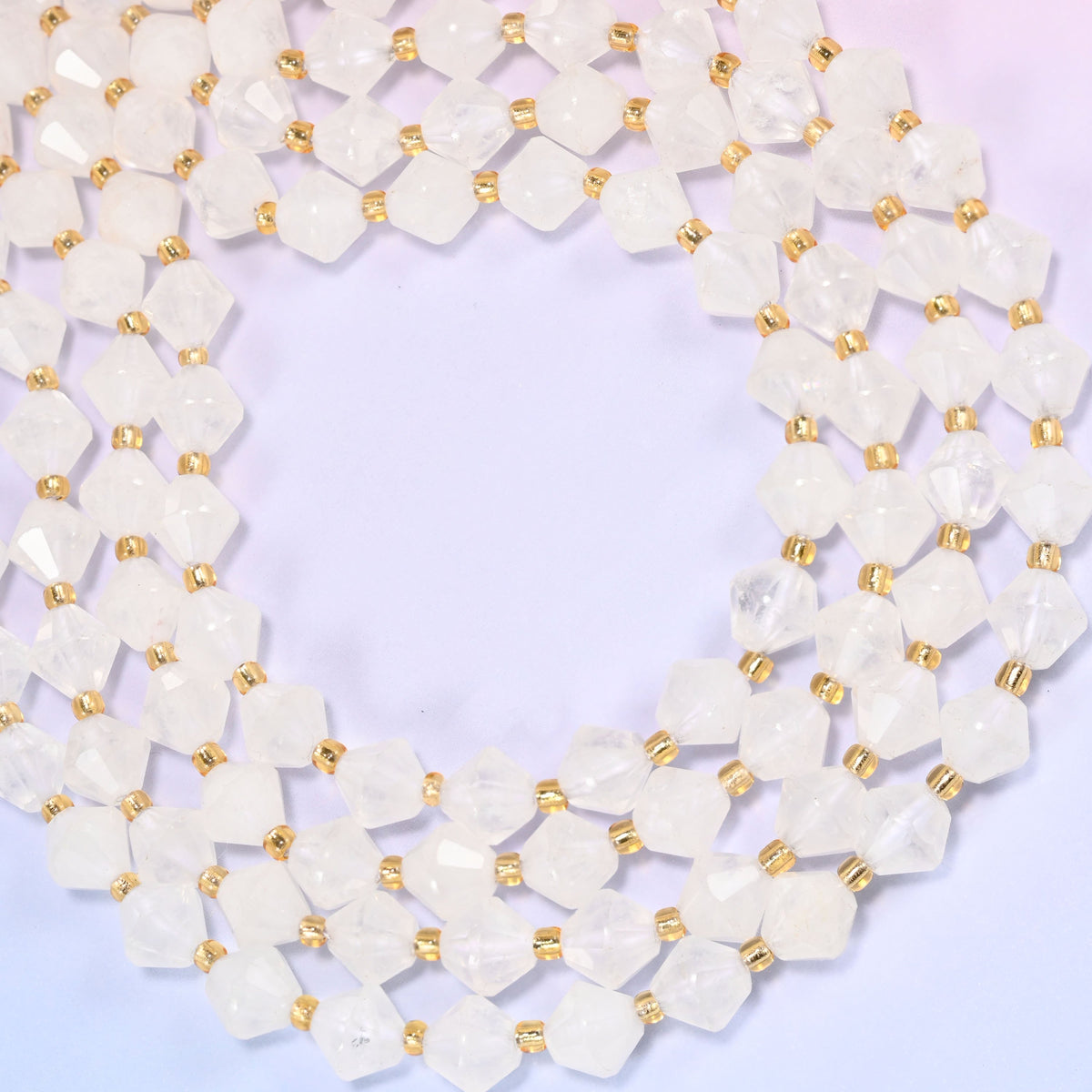 Angolan Quartz Faceted Bicone Beads 8mm Jewelry Making 15 Inch Strand