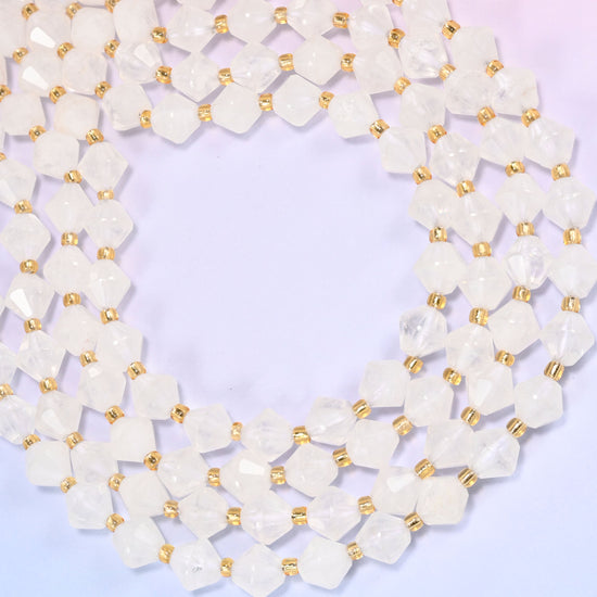 Angolan Quartz Faceted Bicone Beads 8mm Jewelry Making 15 Inch Strand