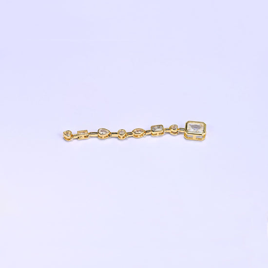 Clear Rectangle Multicolor Zircon Pendants: 18K Gold Filled Charms, Jewelry Making Supply