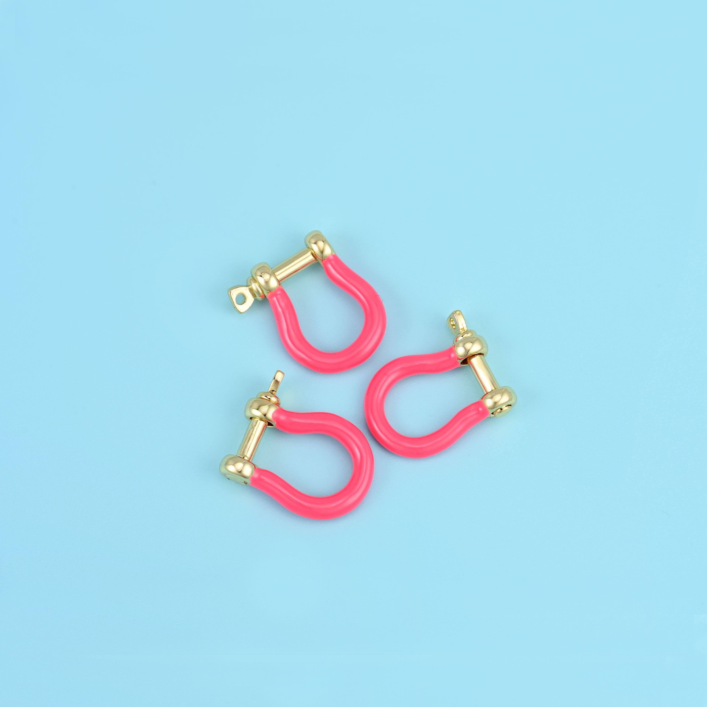 Horse Shoe Screw Clasp, 18K Gold Filled Lock Connector, brass base