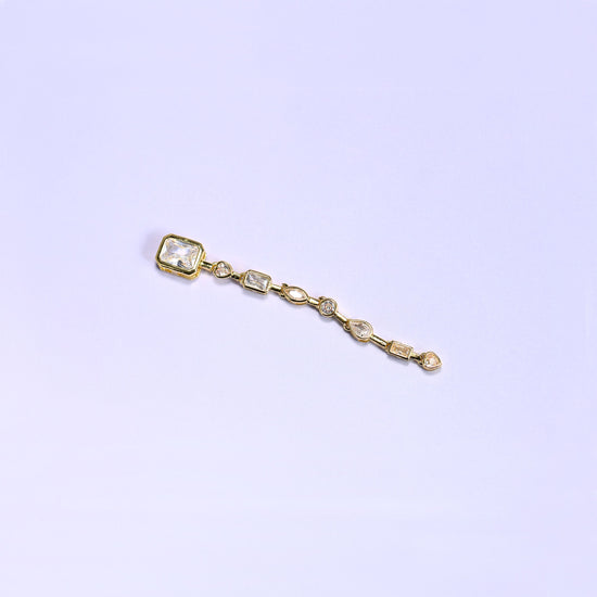18K Gold Plated Bezel Zircon Chain Connector 67mm