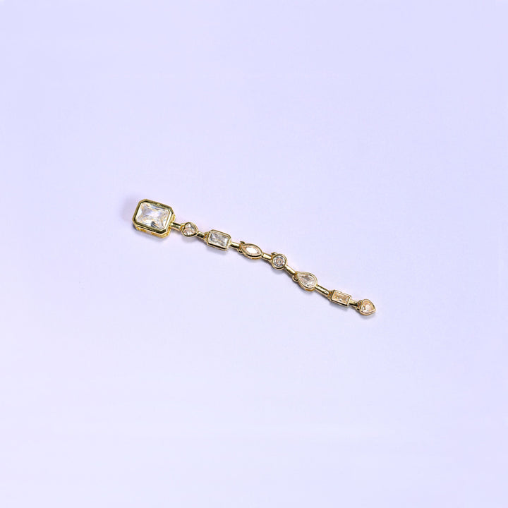 18K Gold Plated Bezel Zirconia Chain Connector 67mm