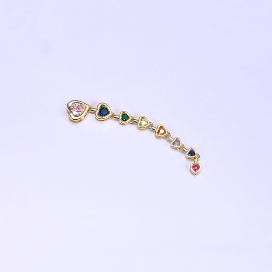 Pink Heart Multicolor Zircon Pendants: 18K Gold Filled Charms, Jewelry Making Supply