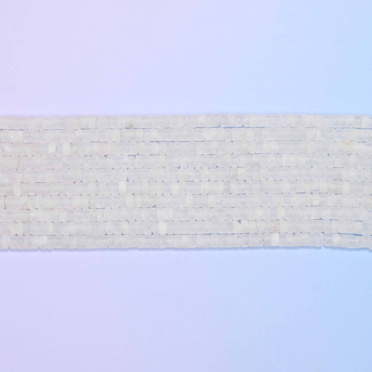 Clear quartz beads in soft frosted white with a matte finish