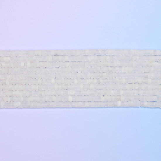 Clear quartz beads in soft frosted white with a matte finish