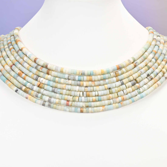 Amazonite beads, heishi disc, 2x4mm
