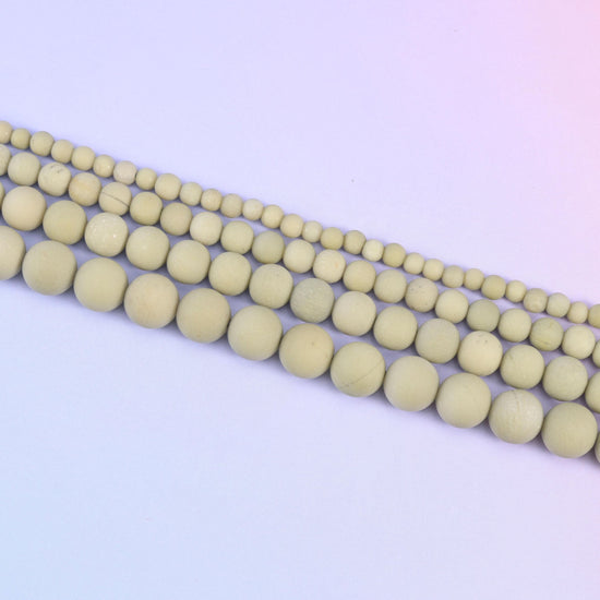 Green Alashan Agate Matte Round Beads 4mm 6mm 8mm 10mm Jewelry Making 15 Inch Strand