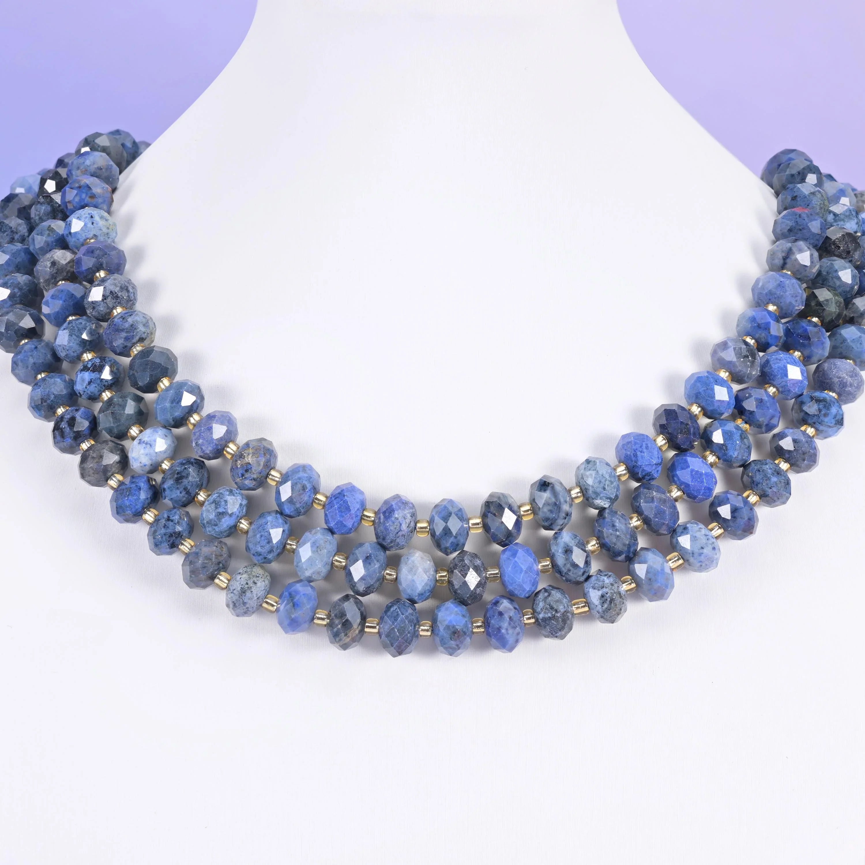 Blue Sodalite beads, faceted rondelle, 6 x 10mm