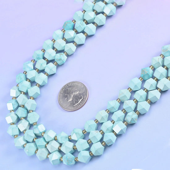 Faceted diamond rhombus gemstone beads for jewelry making
