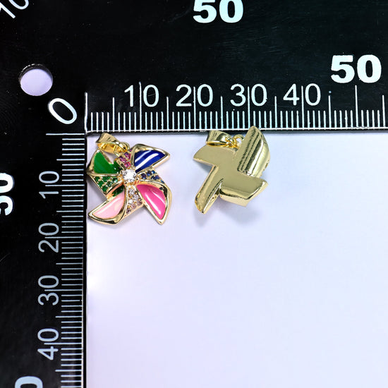 Colorful Windmill Zircon Charms: DIY Pendants, Jewelry Making Supply