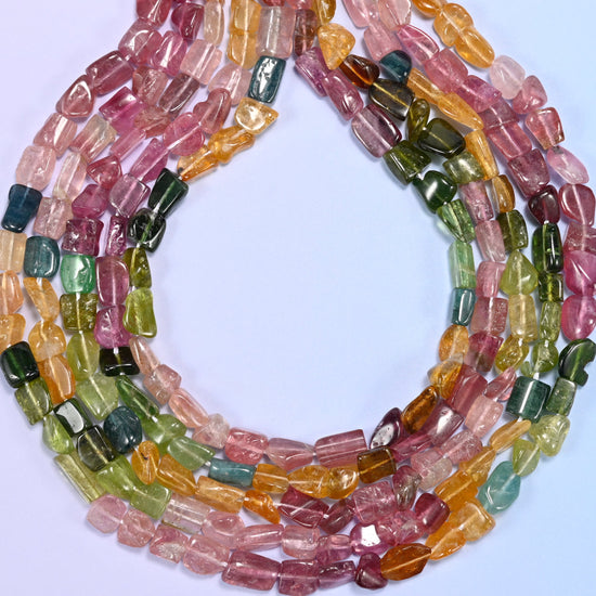 Quality Tourmaline Irregular Freeform Nugget Beads: Jewelry Making 18" Strand