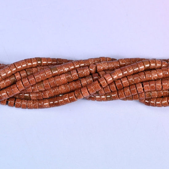 Gold Sandstone Smooth Heishi Disc Beads: Jewelry Making Supply, 15.5 Inch Strand