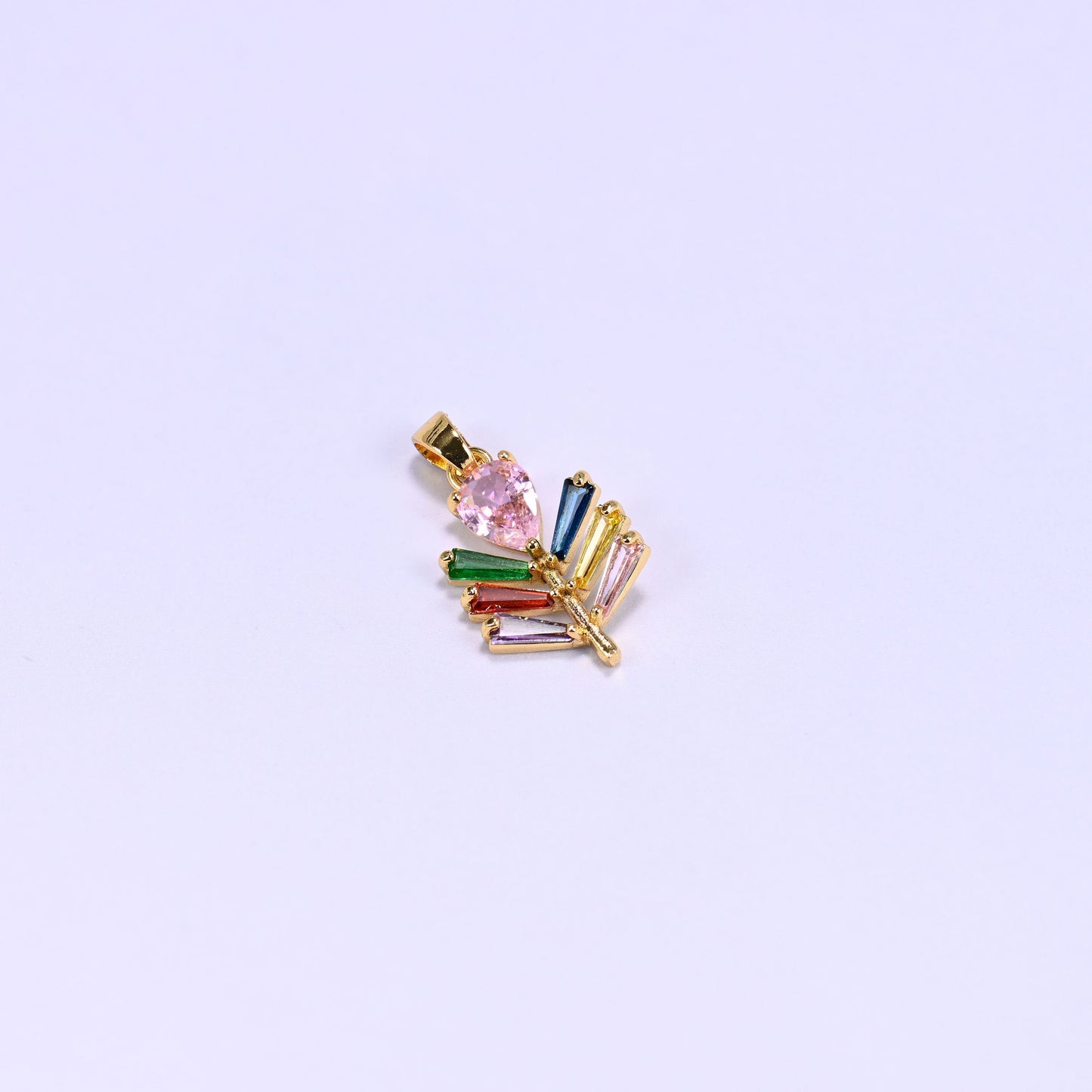 Multicolor Leaf Zircon Charms, 3.30mm thick