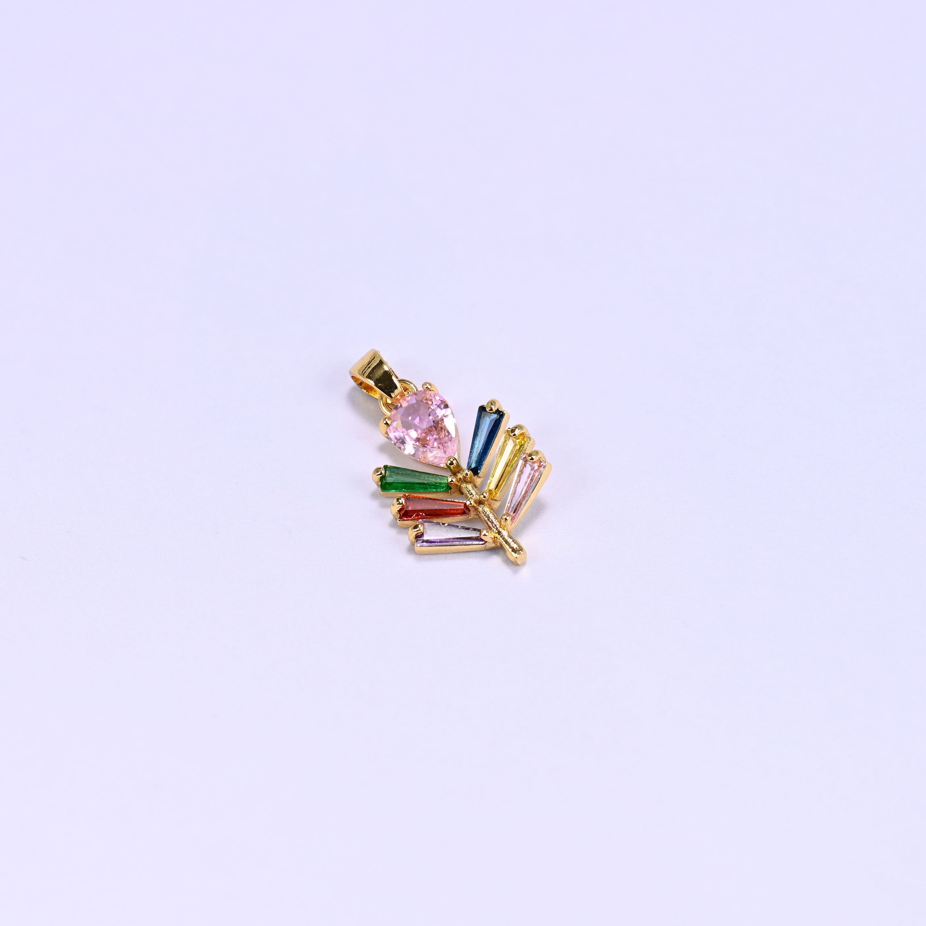 Multicolor Leaf Zircon Charms, 3.30mm thick