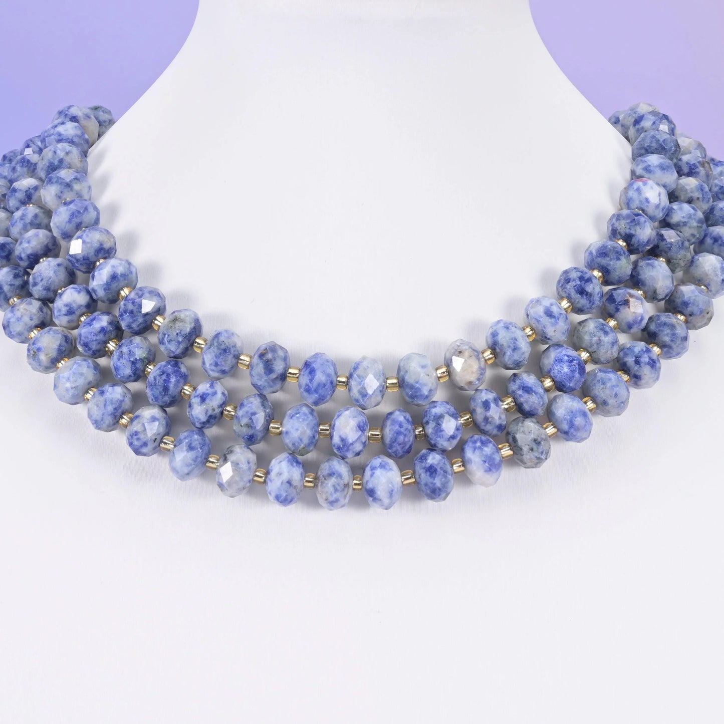 Blue Spot Jasper beads, faceted rondelle, 6x10mm