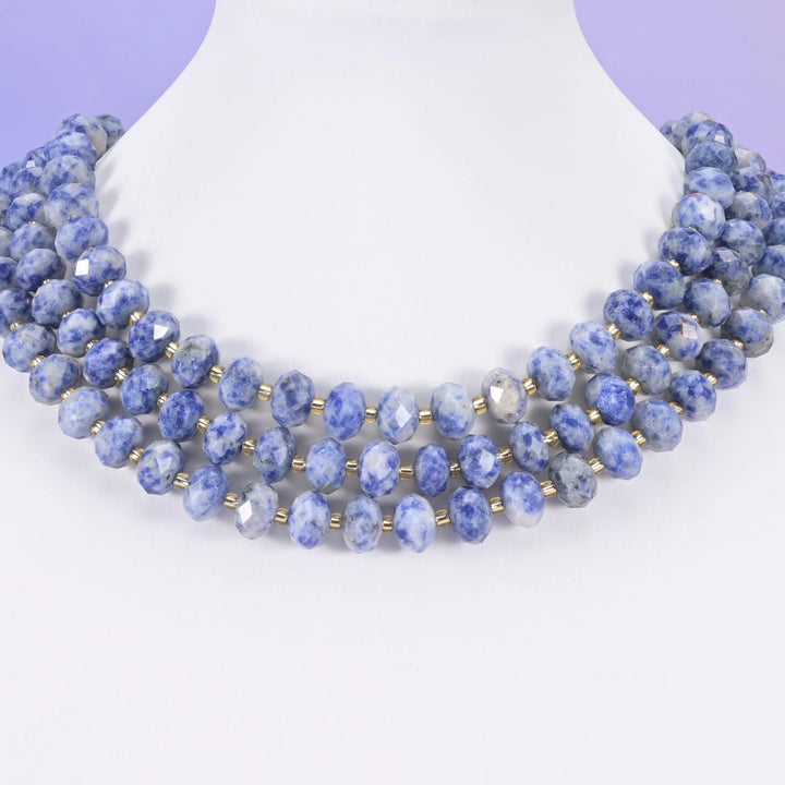 Blue Spot Jasper beads, faceted rondelle, 6x10mm