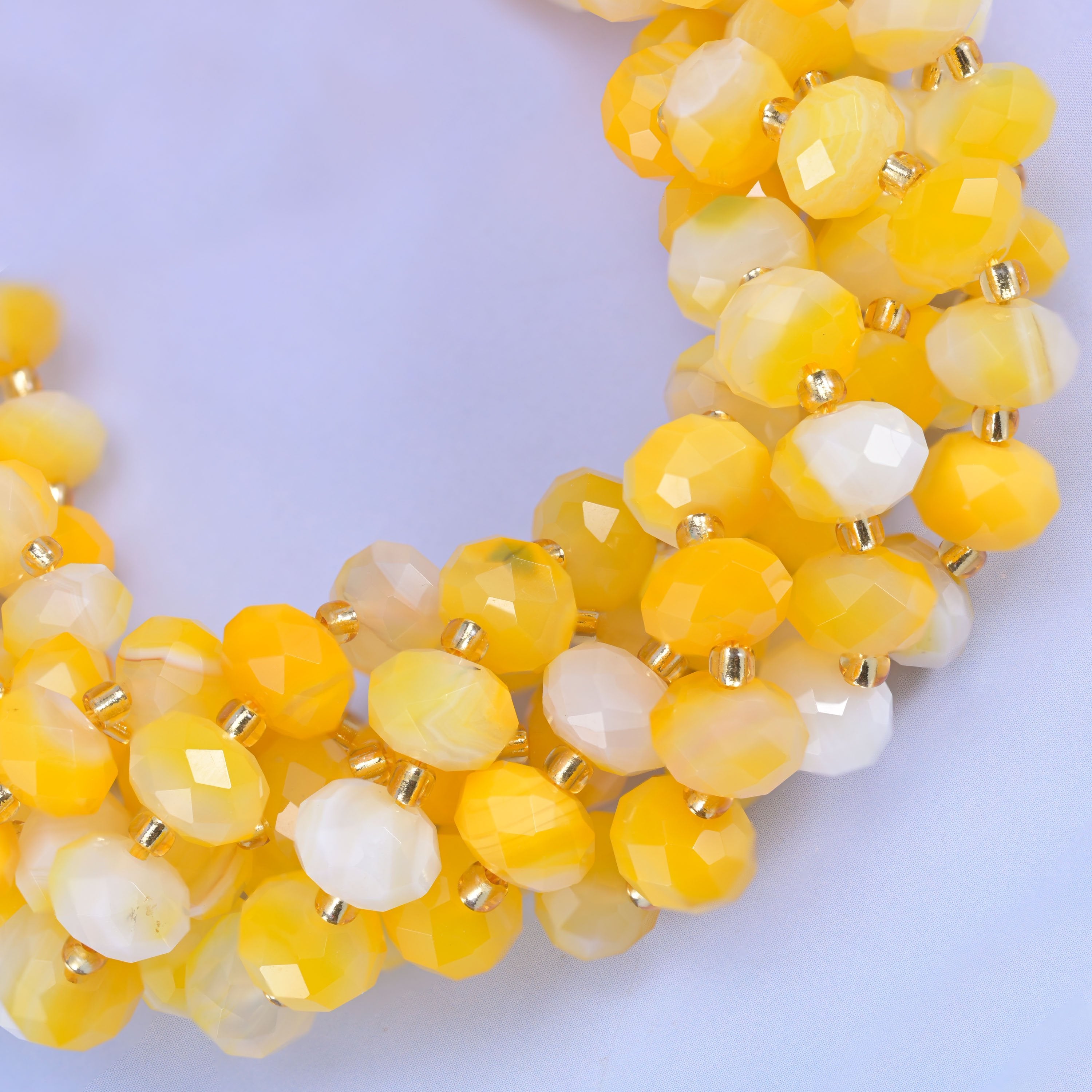 Dyed Yellow Strip Agate Faceted Rondelle Beads, hole approximately 1.0mm (+/- 0.2mm), center drilled