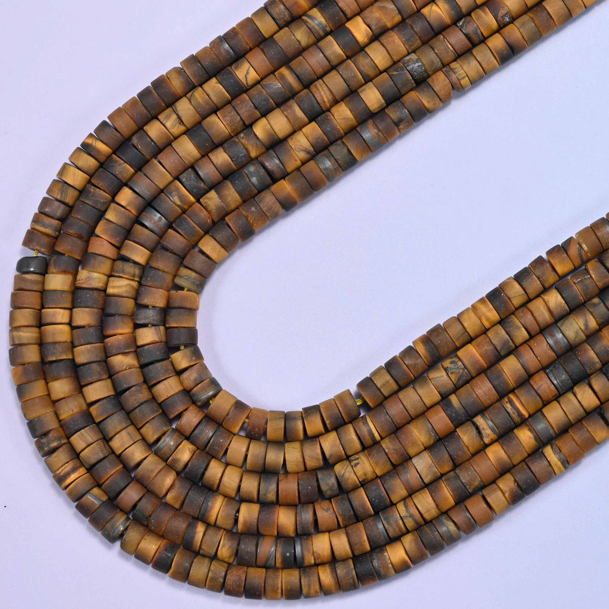 Tiger eye beads in warm golden brown tones