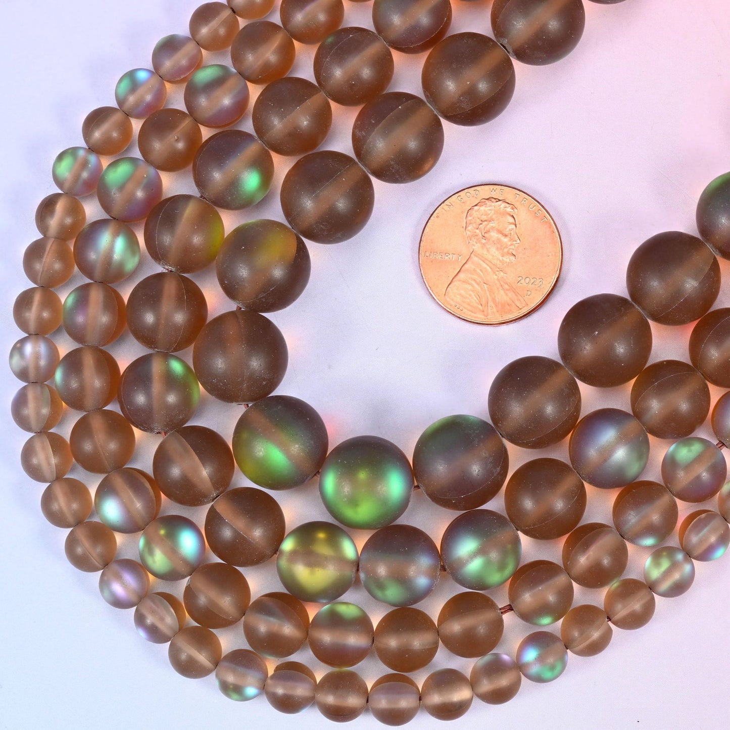 Round cut matte glass beads