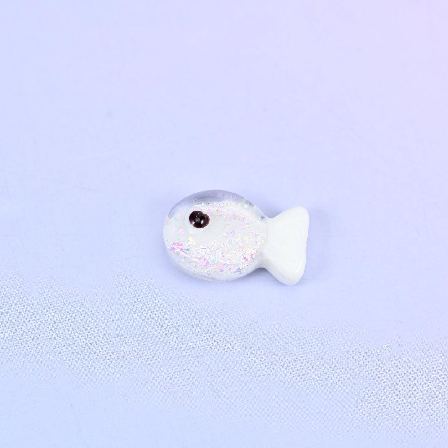 Iridescent White Fish Glass Beads: Jewelry Making Supply