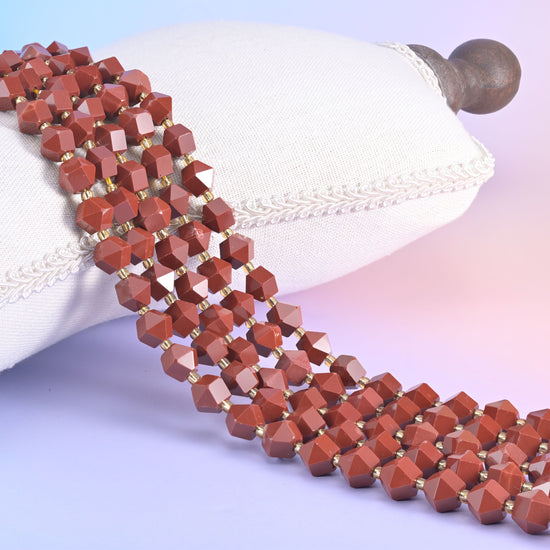 Diamond Rhombus Gemstone Beads, jaspers and agates run from near-plain to heavily banded.