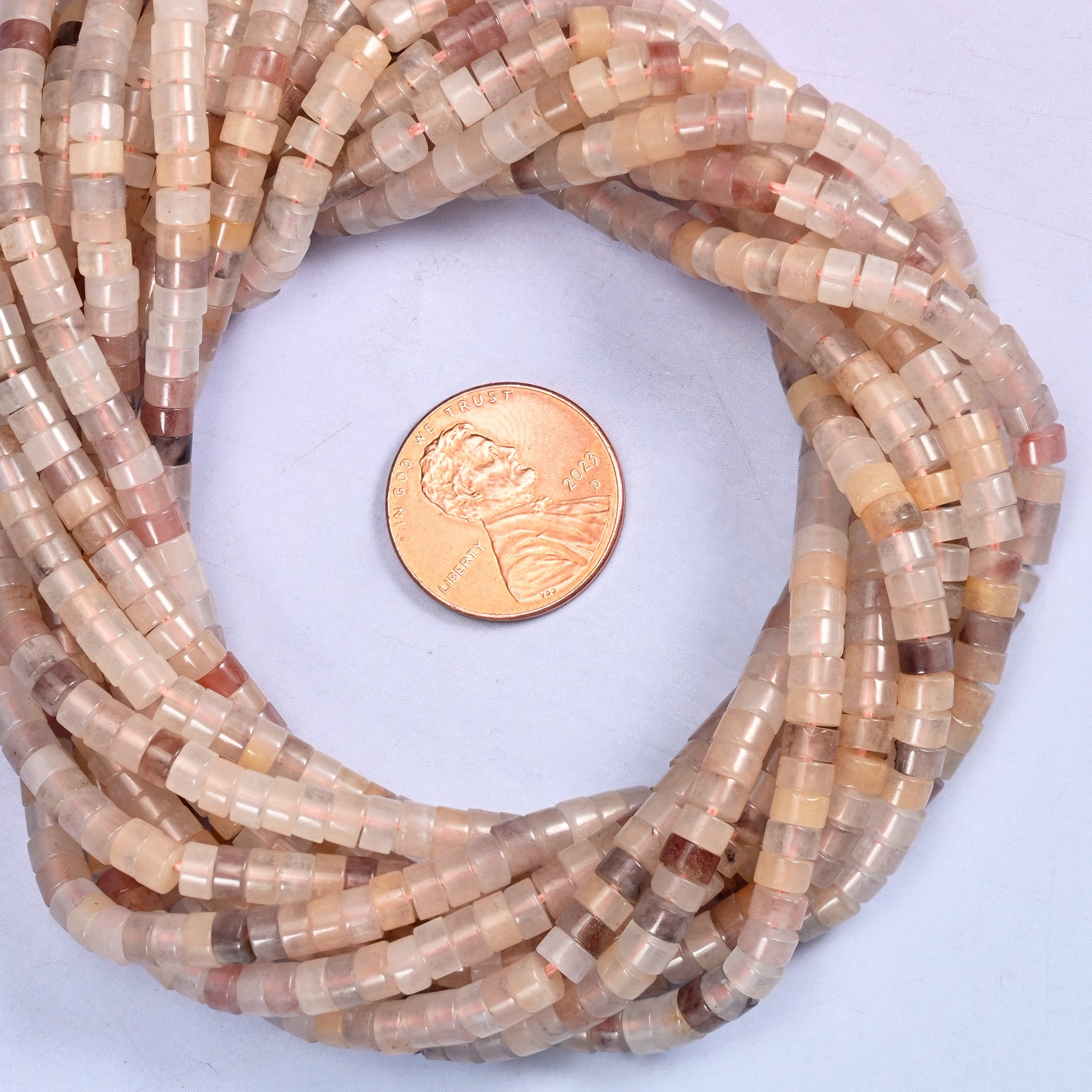 Lavender Quartz Smooth Heishi Disc Beads: Jewelry Making Supply, 15.5 Inch Strand