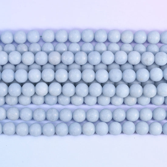 Angelite Matte Round Beads 4mm 6mm 8mm 10mm Jewelry Making 15 Inch Strand