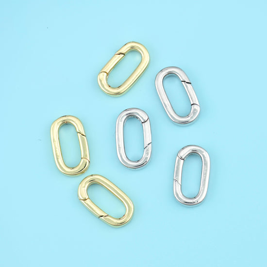 18K Gold Filled Oval Carabiner Clasp 14x8mm