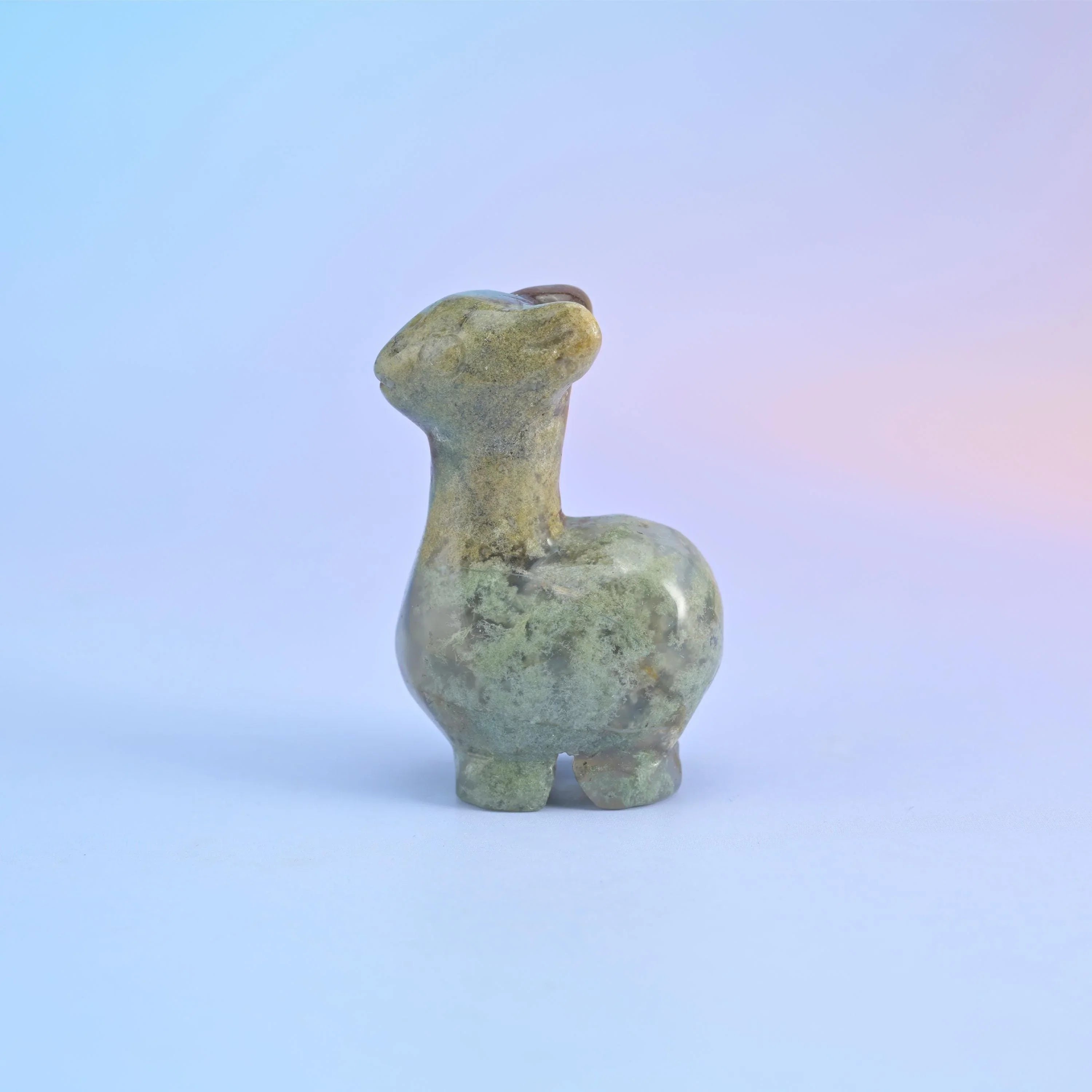 Alpaca carving in a choice of 7 stones including red jasper, tiger eye, sodalite and rose quartz