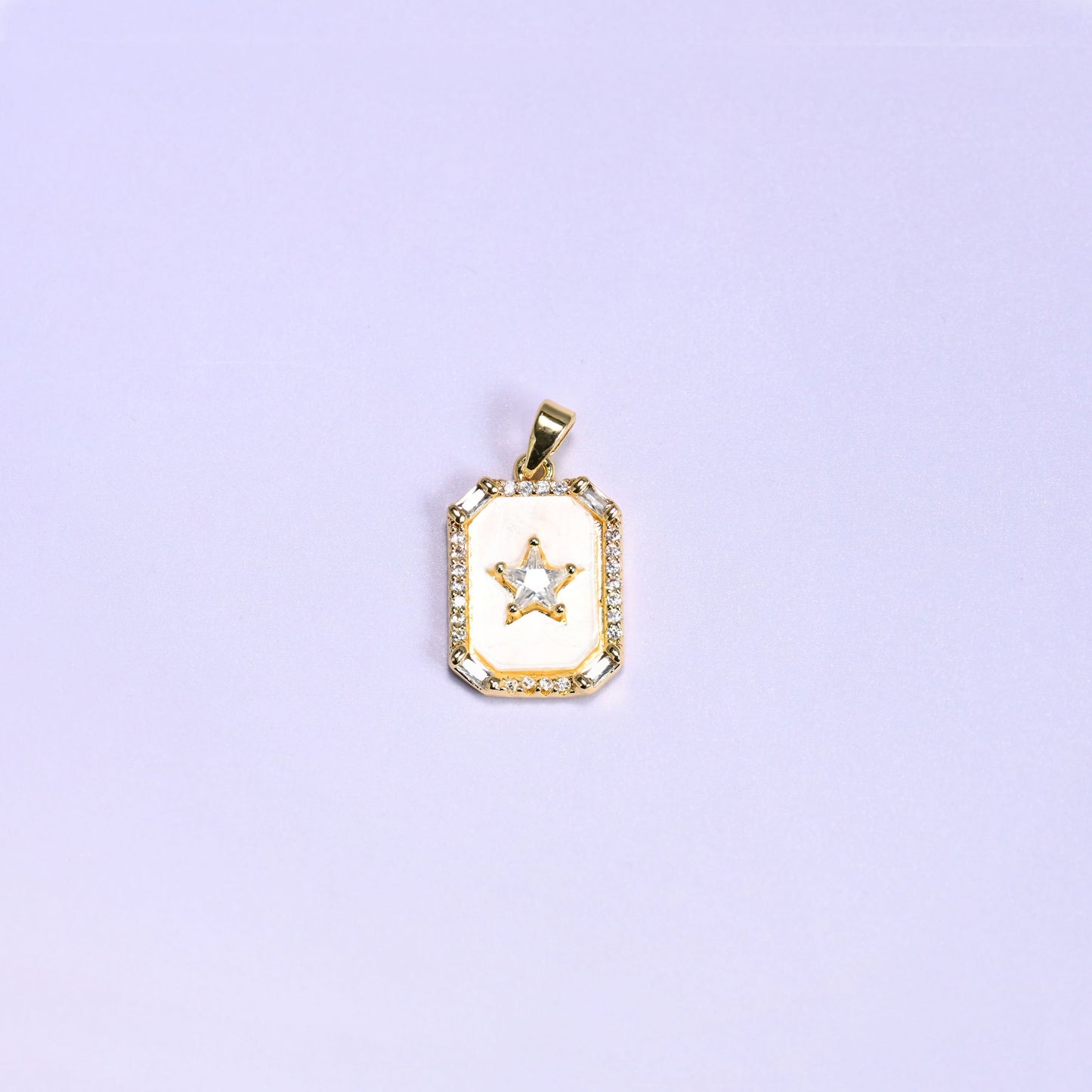 Rectangle Star Zircon Charms: 18K Gold Filled Pendants, Jewelry Making Supply