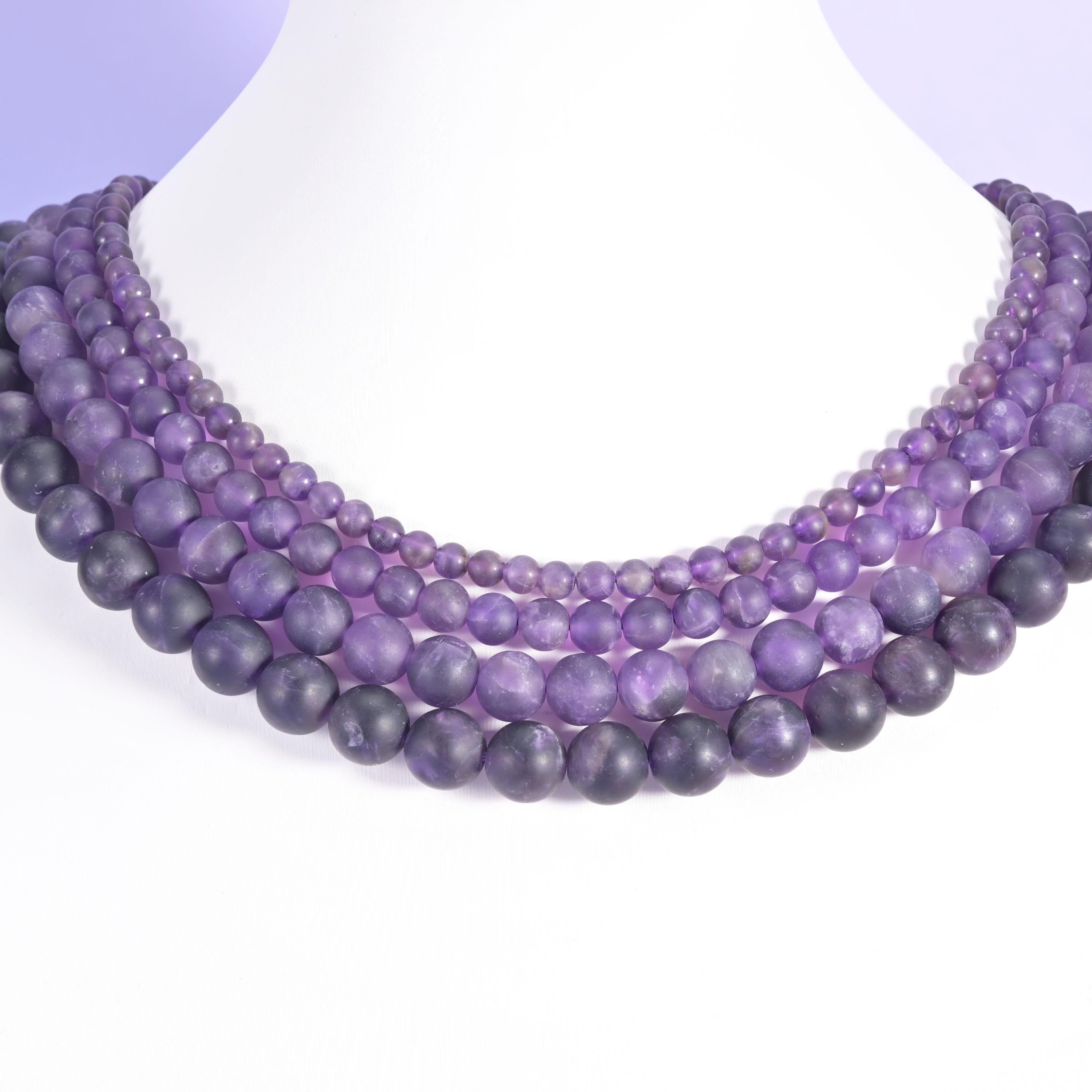 Amethyst beads, matte round, 4mm, 6mm, 8mm, 10mm